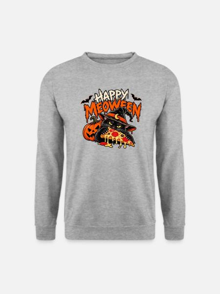 Happy Halloween - Unisex Pullover - Weißgrau meliert