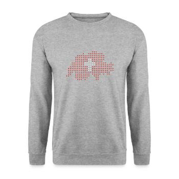 Swiss T-Shirt & Gift Idea - Unisex Sweatshirt - salt & pepper - Front - Alina (178cm) & Michal (187cm)