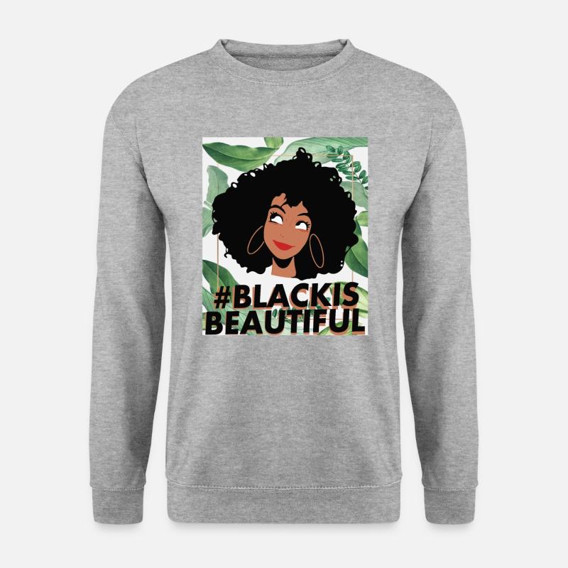 Black is beautiful - Unisex Pullover - Weißgrau meliert