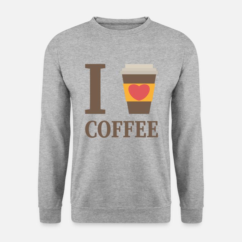 I love Coffee - Unisex Pullover - Weißgrau meliert