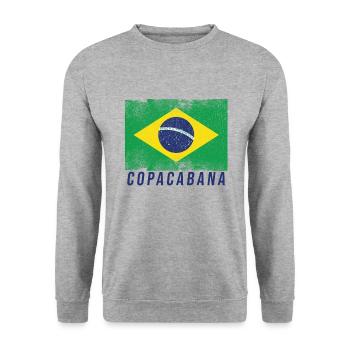 Brasilien - Unisex Pullover - Weißgrau meliert - Vorne - Alina (178cm) & Michal (187cm)