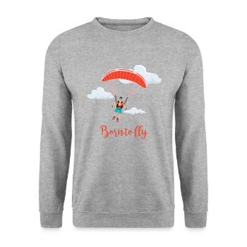 Skydiving and parachuting - Unisex Sweatshirt - salt & pepper - Front - Alina (178cm) & Michal (187cm)