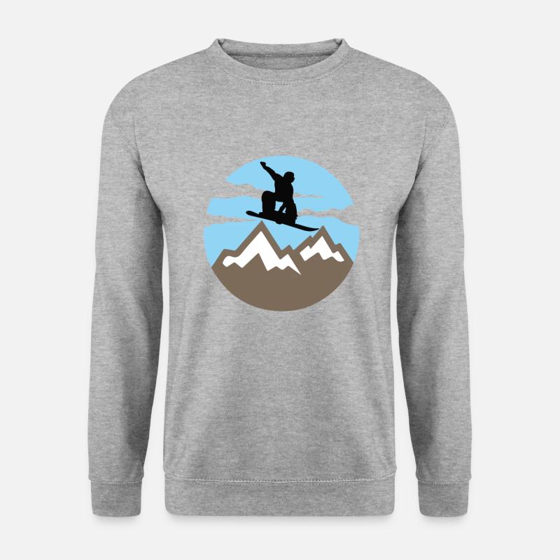 Snowboard - Unisex Pullover - Weißgrau meliert