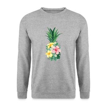 Ananas - Sweat-shirt Unisexe - gris chiné - Devant - Alina (178cm) & Michal (187cm)