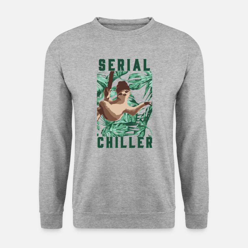 Sloth serial chiller - Unisex Pullover - Weißgrau meliert