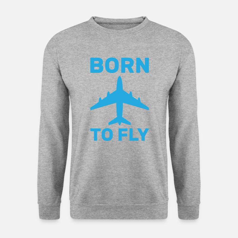 Flugzeug - Unisex Pullover - Weißgrau meliert