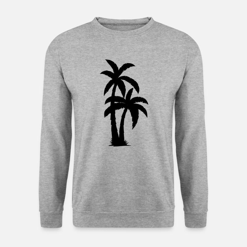 Palmen - Unisex Pullover - Weißgrau meliert