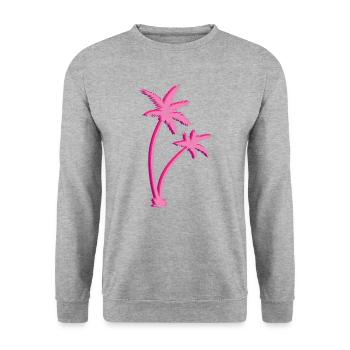 Palmen - Unisex Pullover - Weißgrau meliert - Vorne - Alina (178cm) & Michal (187cm)
