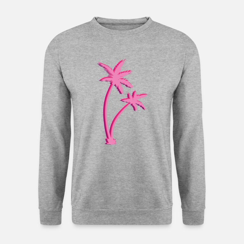 Palmen - Unisex Pullover - Weißgrau meliert