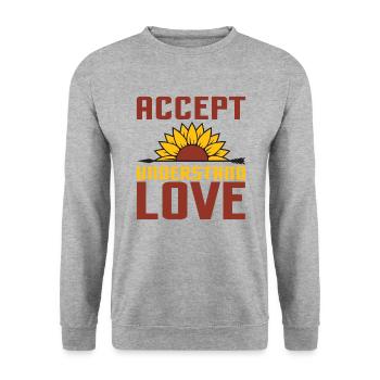 Accept and Understand Love - Unisex Sweatshirt - salt & pepper - Front - Alina (178cm) & Michal (187cm)