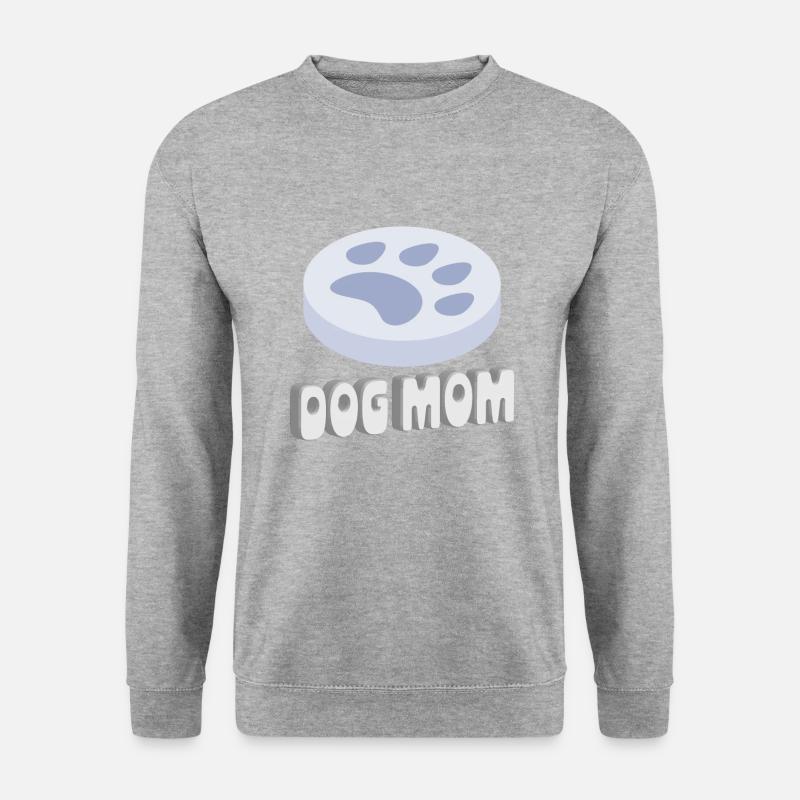Dog Mom - Unisex Pullover - Weißgrau meliert