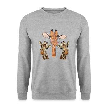 Girafes - Sweat-shirt Unisexe - gris chiné - Devant - Alina (178cm) & Michal (187cm)
