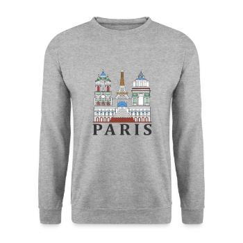 Paris - Unisex Pullover - Weißgrau meliert - Vorne - Alina (178cm) & Michal (187cm)