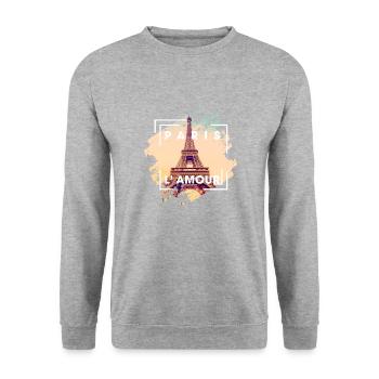 Paris - Unisex Pullover - Weißgrau meliert - Vorne - Alina (178cm) & Michal (187cm)