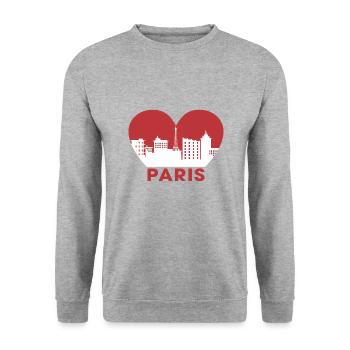 Paris - Unisex Pullover - Weißgrau meliert - Vorne - Alina (178cm) & Michal (187cm)