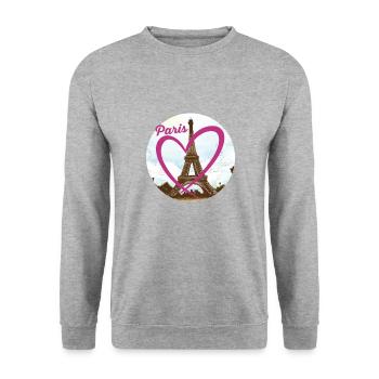 Paris - Unisex Pullover - Weißgrau meliert - Vorne - Alina (178cm) & Michal (187cm)