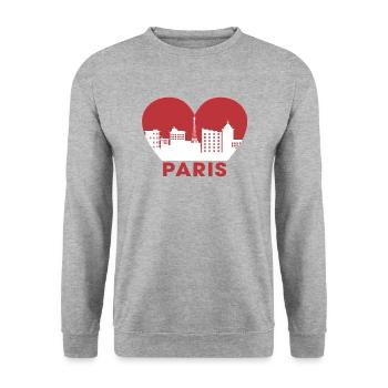 Paris - Unisex Pullover - Weißgrau meliert - Vorne - Alina (178cm) & Michal (187cm)