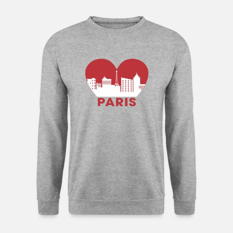 Paris - Unisex Pullover - Weißgrau meliert
