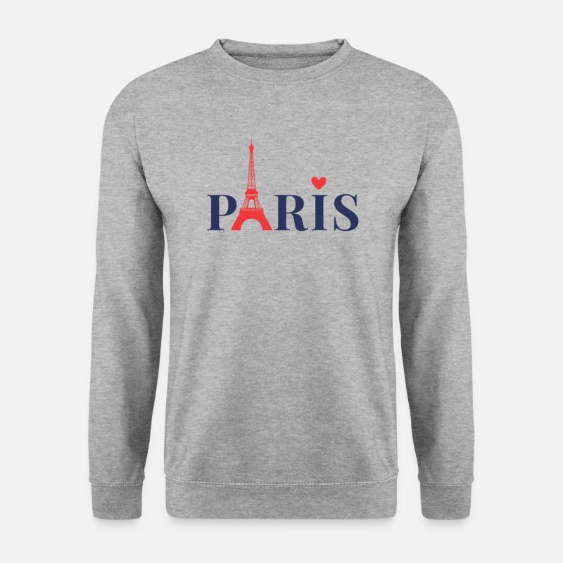 Paris - Unisex Pullover - Weißgrau meliert