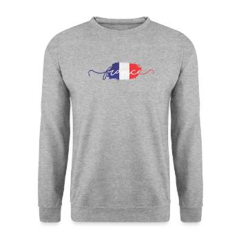Paris - Unisex Pullover - Weißgrau meliert - Vorne - Alina (178cm) & Michal (187cm)