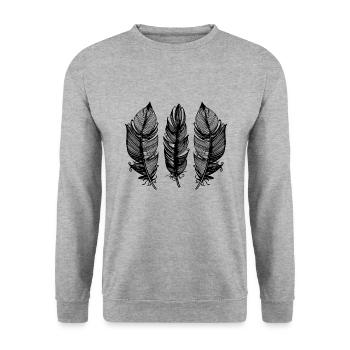Rebondir - Sweat-shirt Unisexe - gris chiné - Devant - Alina (178cm) & Michal (187cm)