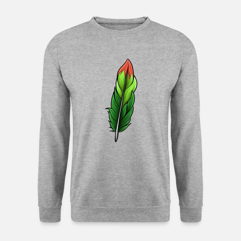 Federn - Unisex Pullover - Weißgrau meliert