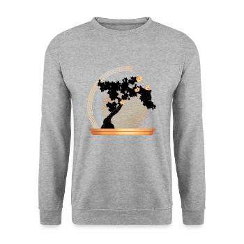 Tree - Unisex Sweatshirt - salt & pepper - Front - Alina (178cm) & Michal (187cm)