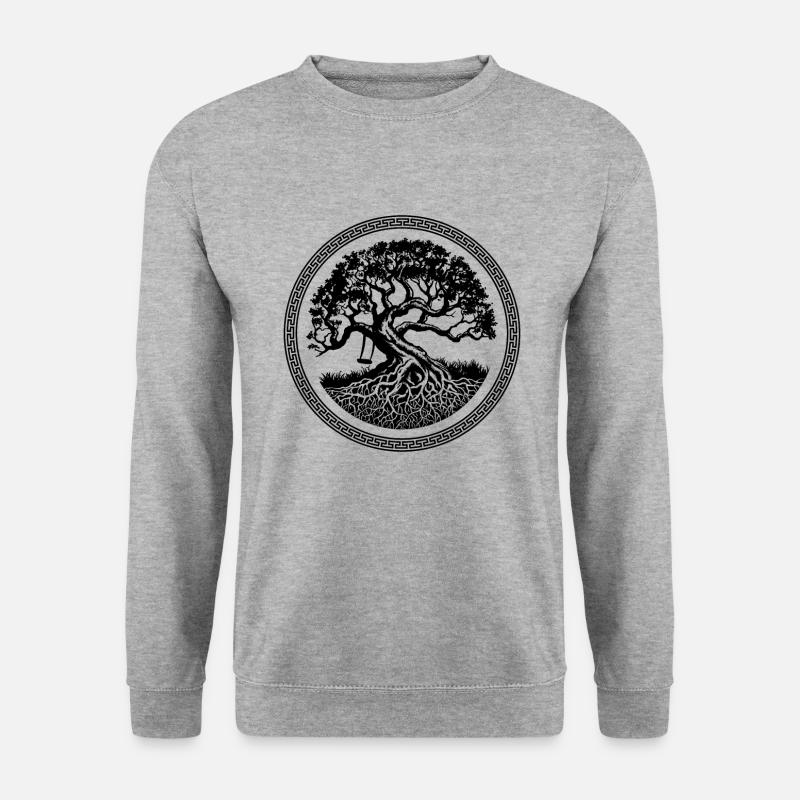 Baum - Unisex Pullover - Weißgrau meliert