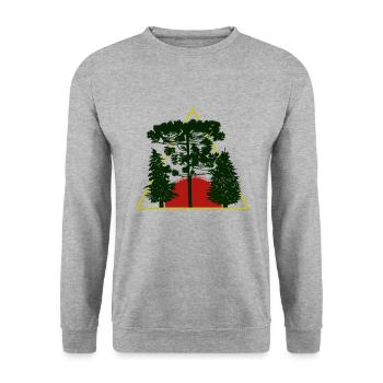 Baum - Unisex Pullover - Weißgrau meliert - Vorne - Alina (178cm) & Michal (187cm)