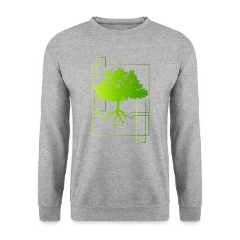 Tree - Unisex Sweatshirt - salt & pepper - Front - Alina (178cm) & Michal (187cm)