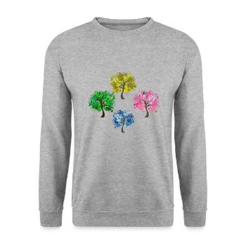 Tree - Unisex Sweatshirt - salt & pepper - Front - Alina (178cm) & Michal (187cm)