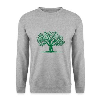 Tree - Unisex Sweatshirt - salt & pepper - Front - Alina (178cm) & Michal (187cm)