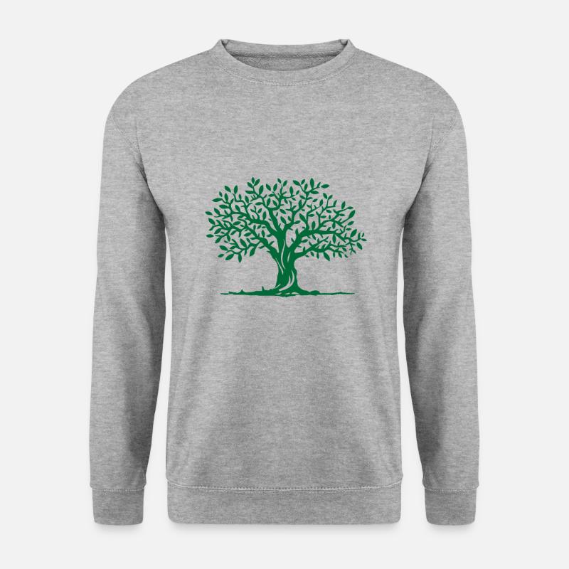 Baum - Unisex Pullover - Weißgrau meliert