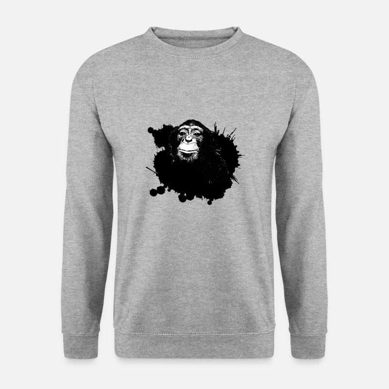 Affe - Unisex Pullover - Weißgrau meliert