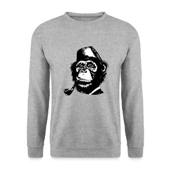 Monkey - Unisex Sweatshirt - salt & pepper - Front - Alina (178cm) & Michal (187cm)