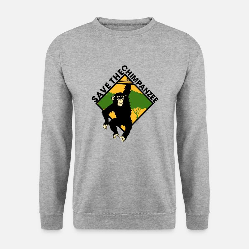 Affe - Unisex Pullover - Weißgrau meliert