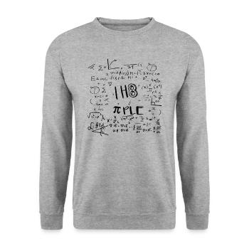 Mathematician Physicist Student Teacher I H8 PiPle - Unisex Sweatshirt - salt & pepper - Front - Alina (178cm) & Michal (187cm)