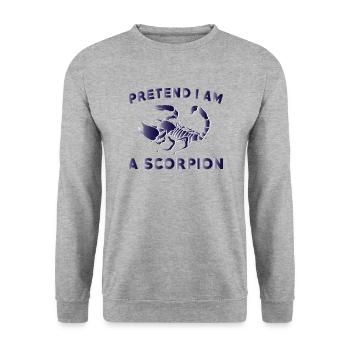 Lustig So Tun, Als Wäre Ich Ein Skorpion - Unisex Pullover - Weißgrau meliert - Vorne - Alina (178cm) & Michal (187cm)