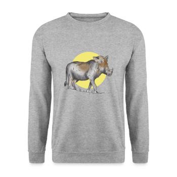 Great Warthog T-Shirt - Unisex Sweatshirt - salt & pepper - Front - Alina (178cm) & Michal (187cm)