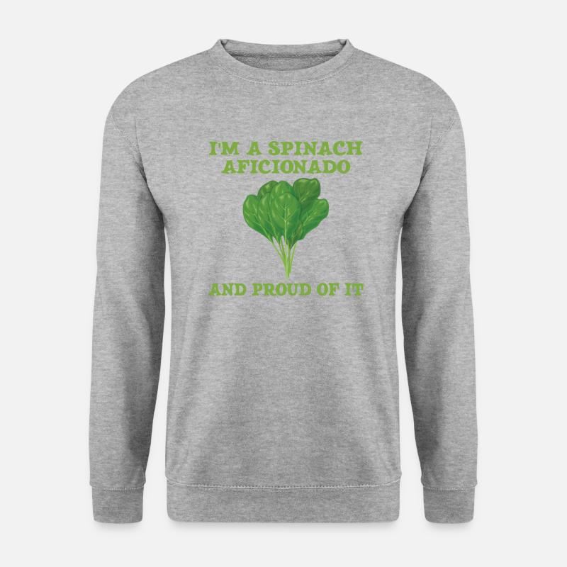 Spinat Fan Geschenk - Unisex Pullover - Weißgrau meliert