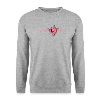 Battement de cœur de macaron - Sweat-shirt Unisexe - gris chiné - Devant - Alina (178cm) & Michal (187cm)