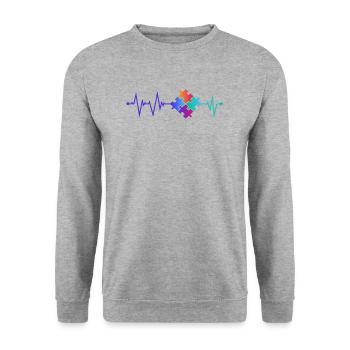 Puzzle heartbeat - Unisex Sweatshirt - salt & pepper - Front - Alina (178cm) & Michal (187cm)