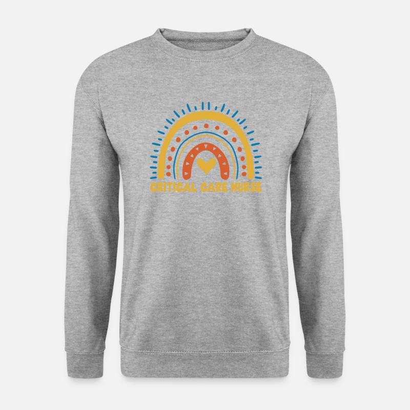 Niedliches Intensivpfleger Design - Unisex Pullover - Weißgrau meliert