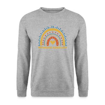 Cute Doctor's Assistant Rainbow - Unisex Sweatshirt - salt & pepper - Front - Alina (178cm) & Michal (187cm)