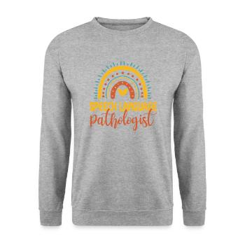 Orthophoniste mignon Arc-en-ciel - Sweat-shirt Unisexe - gris chiné - Devant - Alina (178cm) & Michal (187cm)