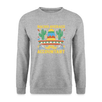 Funny Nacho Average Accountant - Unisex Sweatshirt - salt & pepper - Front - Alina (178cm) & Michal (187cm)