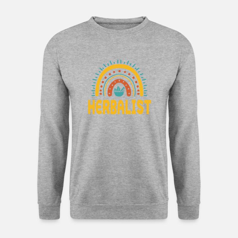 Kräuterkundler Regenbogen Design - Unisex Pullover - Weißgrau meliert
