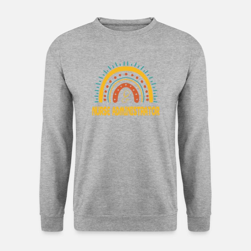 Pflegemanager Boho Regenbogen - Unisex Pullover - Weißgrau meliert