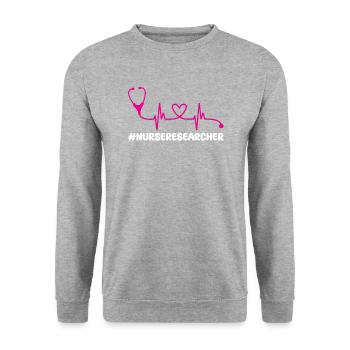 Stéthoscope de battement de cœur de scientifique en soins infirmiers - Sweat-shirt Unisexe - gris chiné - Devant - Alina (178cm) & Michal (187cm)