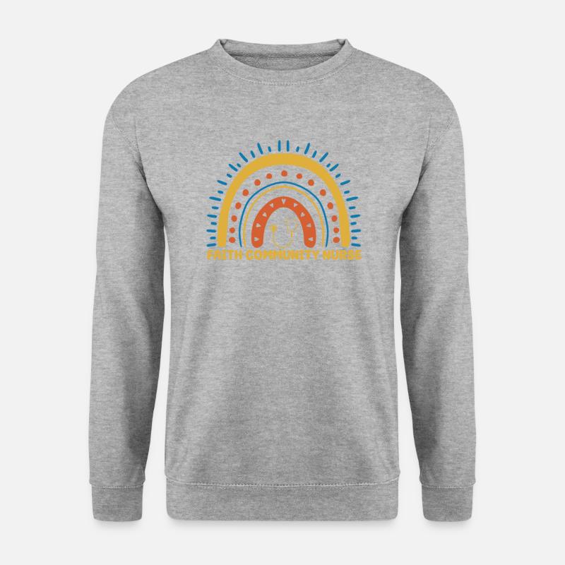 Gemeindekrankenschwester Boho Regenbogen - Unisex Pullover - Weißgrau meliert
